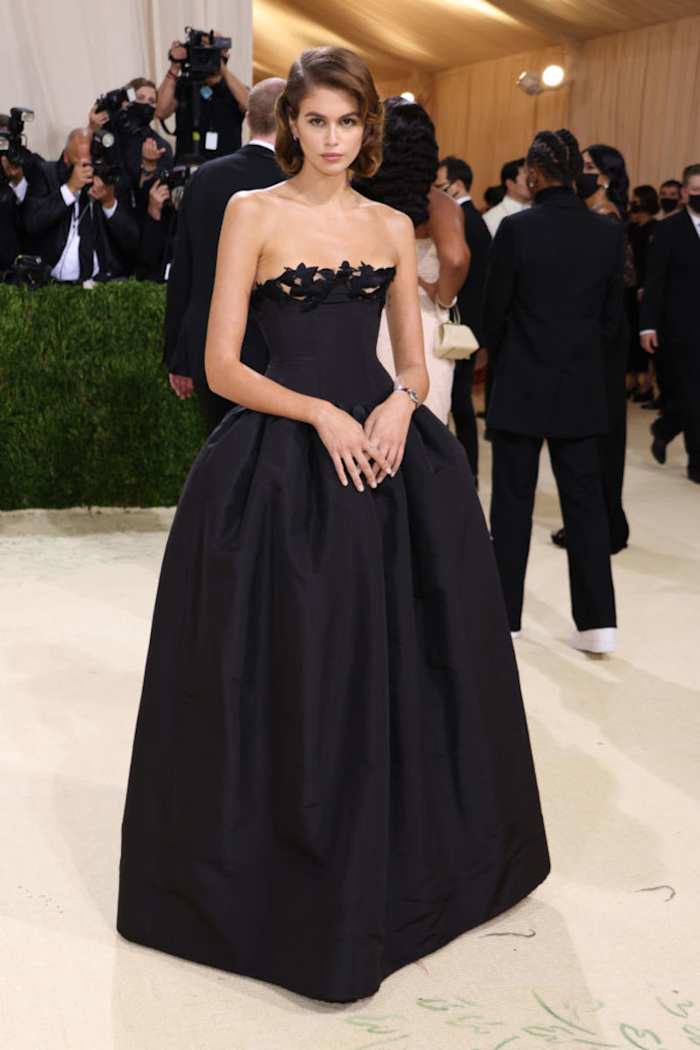 Kaia Gerber in Oscar de la Renta. Photograph by John Shearer/Getty Images